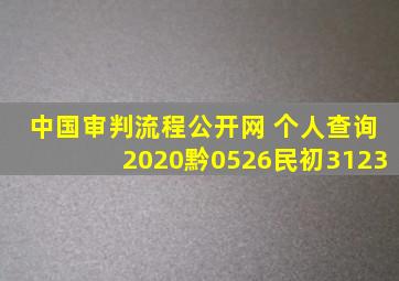 中国审判流程公开网 个人查询2020黔0526民初3123